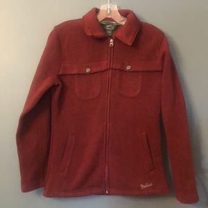 Woolrich women’s maroon red zip front jacket size Small